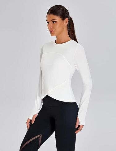 BMJL Womens Prockout Tops Black Long Sleeve Terts Fall Yoga Heaking Tshirts Therts Cut in Kuwait