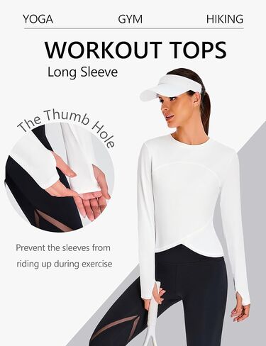 BMJL Womens Prockout Tops Black Long Sleeve Terts Fall Yoga Heaking Tshirts Therts Cut in Kuwait