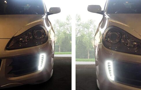 iJDMTOY Smoked Lens LED Daytime Running Lights Assy Compatible with 07-10 Porsche Cayenne w/Turn Signal Lamps, OEM Fit DRL LED Lights Assembly in Saudi Arabia