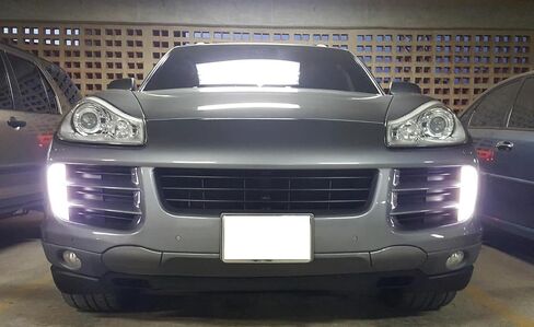 iJDMTOY Smoked Lens LED Daytime Running Lights Assy Compatible with 07-10 Porsche Cayenne w/Turn Signal Lamps, OEM Fit DRL LED Lights Assembly in Saudi Arabia