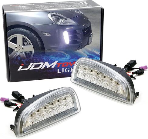 iJDMTOY Smoked Lens LED Daytime Running Lights Assy Compatible with 07-10 Porsche Cayenne w/Turn Signal Lamps, OEM Fit DRL LED Lights Assembly in Saudi Arabia