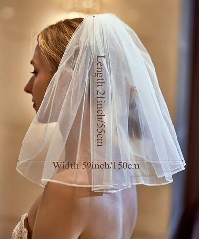 Wedding Veil with Pearls and Comb Bachelorette Party Veils for Bride in Kuwait