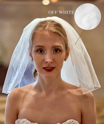 Wedding Veil with Pearls and Comb Bachelorette Party Veils for Bride in Kuwait
