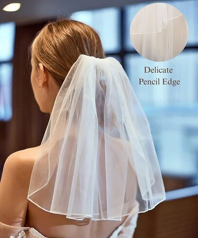 Wedding Veil with Pearls and Comb Bachelorette Party Veils for Bride in Kuwait