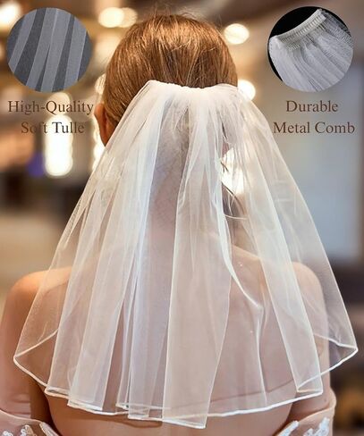 Wedding Veil with Pearls and Comb Bachelorette Party Veils for Bride in Kuwait