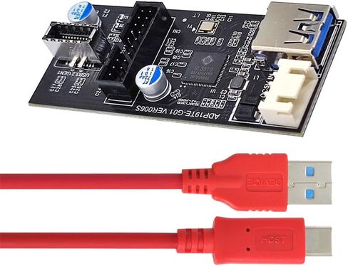 NFHK Single 19/20Pin Header to USB 3.0 19/20Pin Dual Ports Female PCBA Type Adapter Splitter HUB 5Gbps in Saudi Arabia