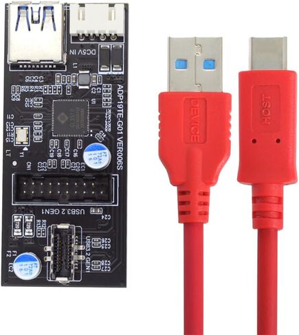 NFHK Single 19/20Pin Header to USB 3.0 19/20Pin Dual Ports Female PCBA Type Adapter Splitter HUB 5Gbps in Saudi Arabia