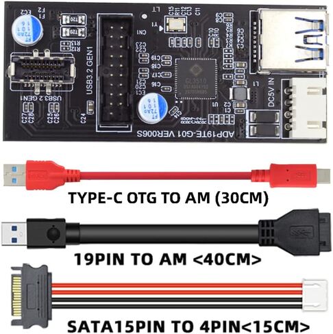 NFHK Single 19/20Pin Header to USB 3.0 19/20Pin Dual Ports Female PCBA Type Adapter Splitter HUB 5Gbps in Saudi Arabia