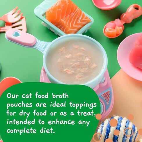 MOOCHIE Creamy Broth Seafood Multipack Cat Broth - Grain-Free, Real Salmon, Shrimp, Kanikama - No Artificial Flavors or Preservatives - 1.4oz x 16 Pouches in Saudi Arabia