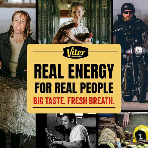 Viter Energy 60mg الكافيين العلكة (نكهة النعناع ، 30 قطعة) - خالية من السكر ، فيتامين B3 ، B6 ، B9 ، B12 ، السعرات الحرارية صفر ، مضغ الطاقة الكافيين ، ملحق التركيز nootropic للرجال والنساء in Saudi Arabia
