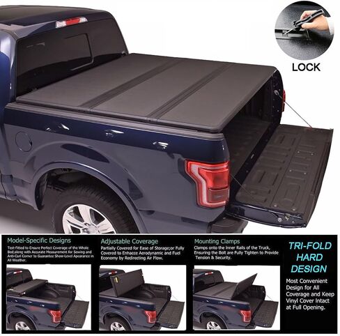 4pcs تغطية Trifold Tonneau غطاء مشبك قابلة للطي صلبة أو ناعمة من أجل ، سهلة التثبيت ، cftgiw7k6yt2cf4g in Saudi Arabia
