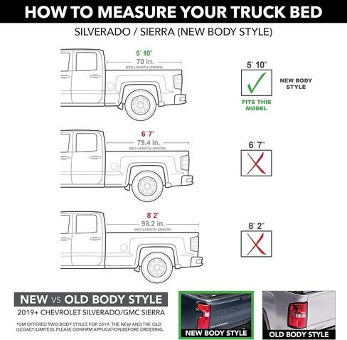 RealTruck Bak Bakflip Mx4 قابلة للطي الشاحنة سرير توننيو الغلاف | 448135 | يناسب 2019-2025 Chevy/GMC Silverado/Sierra (يعمل مع Carbon Pro Bed) يعمل مع الباب الخلفي/المرن 5 '10 "سرير (69.9") in Saudi Arabia