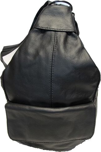 Womens Large Designer Tear Drop Genuine Leather Convertible Backpack Purse Sling Shoulder Bag (Black) in Saudi Arabia