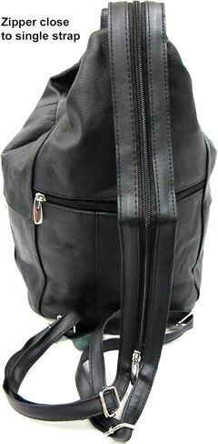 Womens Large Designer Tear Drop Genuine Leather Convertible Backpack Purse Sling Shoulder Bag (Black) in Saudi Arabia