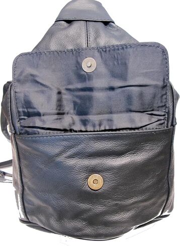 Womens Large Designer Tear Drop Genuine Leather Convertible Backpack Purse Sling Shoulder Bag (Black) in Saudi Arabia