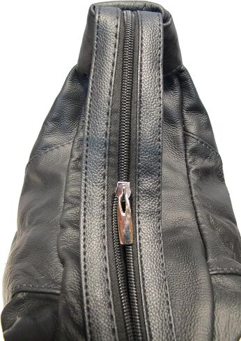 Womens Large Designer Tear Drop Genuine Leather Convertible Backpack Purse Sling Shoulder Bag (Black) in Saudi Arabia