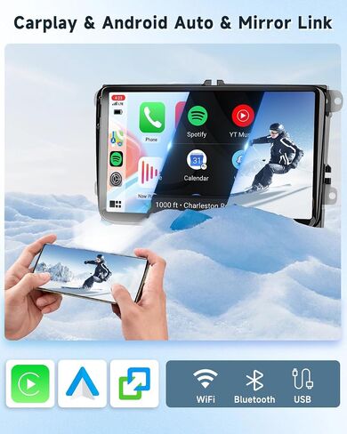 4+64G Android Car Radio for VW Passat Golf MK5 MK6 Jetta T5 EOS Polo Touran Seat Sharan Wireless Carplay Android Auto, 7'' Touchscreen Head Unit with Mirror Link WiFi GPS Bluetooth FM EQ Rear Camera in Saudi Arabia
