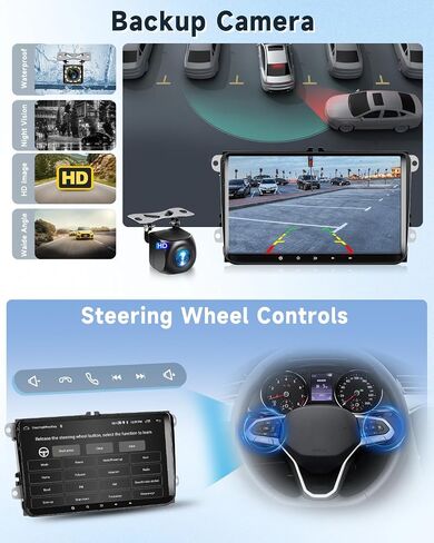4+64G Android Car Radio for VW Passat Golf MK5 MK6 Jetta T5 EOS Polo Touran Seat Sharan Wireless Carplay Android Auto, 7'' Touchscreen Head Unit with Mirror Link WiFi GPS Bluetooth FM EQ Rear Camera in Saudi Arabia