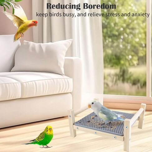 Bird Foraging Bed, Parrot Hammock Bed, Parrot Grass Perch Bed, Bird Perch Conure Platform Grass Forage Toy for Parakeet, Parrot, Cockatiel, Lovebird, Budgie in Saudi Arabia