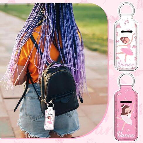 Weysat 20 Pcs Dance Lipstick Holder Keychain Bulk Lip Balm Holder with Portable Clip Sleeve Pink Pouch Keychain for Dance Team Party Favor Pocket Lip Balm Decoration in Saudi Arabia
