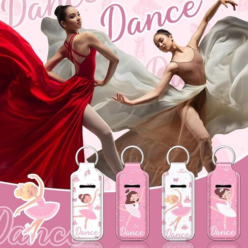 Weysat 20 Pcs Dance Lipstick Holder Keychain Bulk Lip Balm Holder with Portable Clip Sleeve Pink Pouch Keychain for Dance Team Party Favor Pocket Lip Balm Decoration in Saudi Arabia