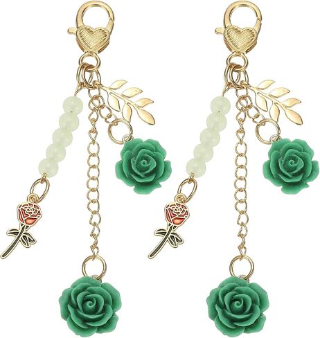 uxcell Rose Keychain Charm, Purse Keychain Tassel for Women in Saudi Arabia