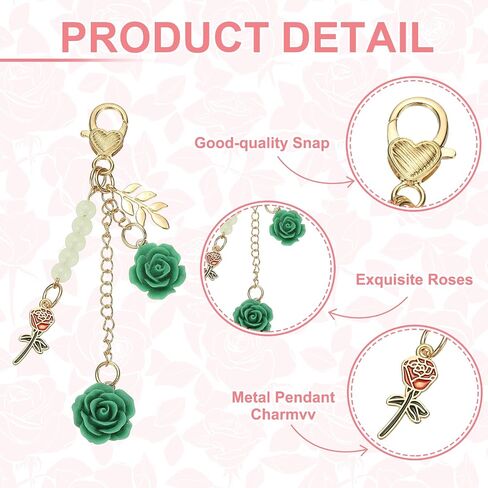uxcell Rose Keychain Charm, Purse Keychain Tassel for Women in Saudi Arabia