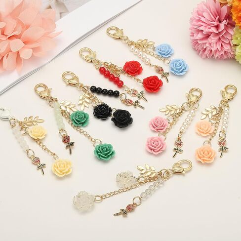 uxcell Rose Keychain Charm, Purse Keychain Tassel for Women in Saudi Arabia
