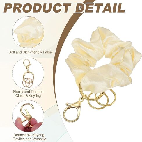 uxcell keychain wristlet ، stretcy lanyard bracelet scrunchie keychain ، jey rowist rowist rastlet chain in Saudi Arabia