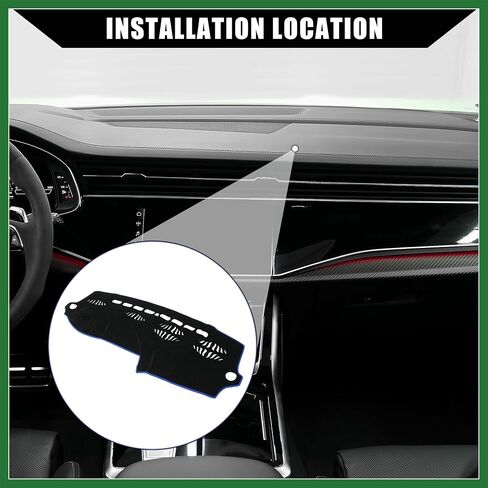 Motoforti Dash Cover for Audi Q7 2007-2015 / Center Console Dashboard Cover/Non-Slip/Polyester / 1 Pcs Black Blue Long-lasting in Saudi Arabia