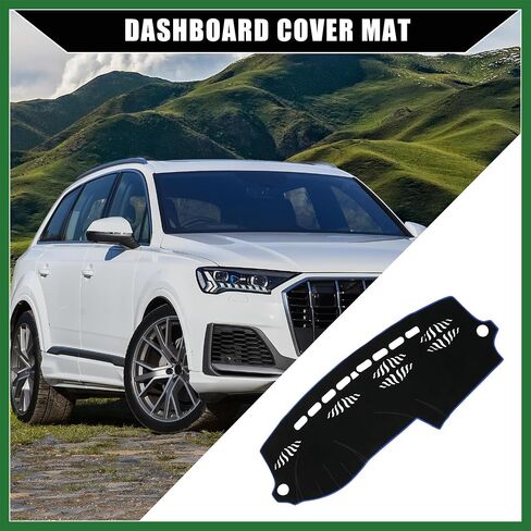 Motoforti Dash Cover for Audi Q7 2007-2015 / Center Console Dashboard Cover/Non-Slip/Polyester / 1 Pcs Black Blue Long-lasting in Saudi Arabia