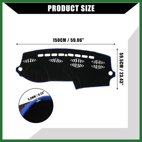 Motoforti Dash Cover for Audi Q7 2007-2015 / Center Console Dashboard Cover/Non-Slip/Polyester / 1 Pcs Black Blue Long-lasting in Saudi Arabia