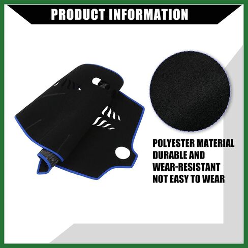 Motoforti Dash Cover for Audi Q7 2007-2015 / Center Console Dashboard Cover/Non-Slip/Polyester / 1 Pcs Black Blue Long-lasting in Saudi Arabia