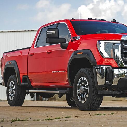 Rough Country Sport Fender Flares for GMC Sierra 2500HD/3500HD (2020-2025) - 6.5" Flare Height, Paintable Flat Black ABS, UV-Protected, No-Drill Install in Saudi Arabia