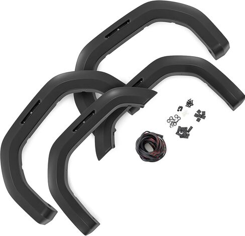 Rough Country Sport Fender Flares for GMC Sierra 2500HD/3500HD (2020-2025) - 6.5" Flare Height, Paintable Flat Black ABS, UV-Protected, No-Drill Install in Saudi Arabia