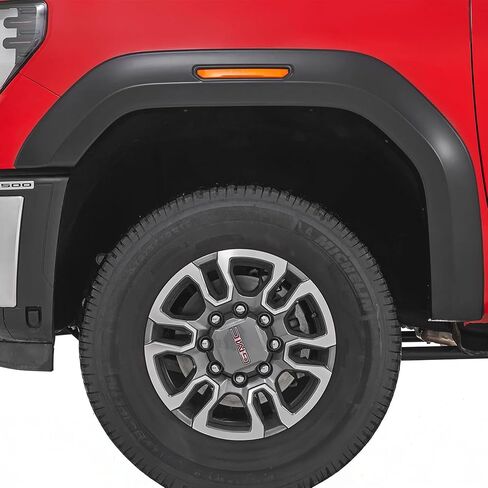 Rough Country Sport Fender Flares for GMC Sierra 2500HD/3500HD (2020-2025) - 6.5" Flare Height, Paintable Flat Black ABS, UV-Protected, No-Drill Install in Saudi Arabia