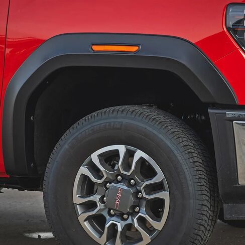 Rough Country Sport Fender Flares for GMC Sierra 2500HD/3500HD (2020-2025) - 6.5" Flare Height, Paintable Flat Black ABS, UV-Protected, No-Drill Install in Saudi Arabia