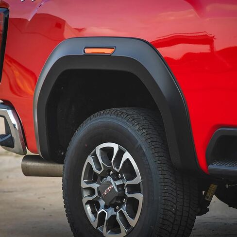 Rough Country Sport Fender Flares for GMC Sierra 2500HD/3500HD (2020-2025) - 6.5" Flare Height, Paintable Flat Black ABS, UV-Protected, No-Drill Install in Saudi Arabia