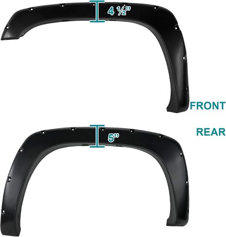 Spec-D Tuning 4PC Front + Rear Smooth Paintable Pocket Rivet Style Fender Flares Compatible with 1999-2007 Chevy Silverado in Saudi Arabia