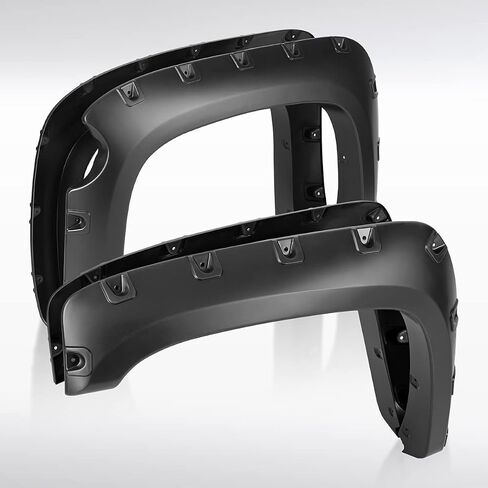 AUTOZENSATION Compatible with 2007-2013 Chevy Silverado 1500 69" Short Bed, 4 Pcs, Pocket Style Fender Flares Black in Saudi Arabia