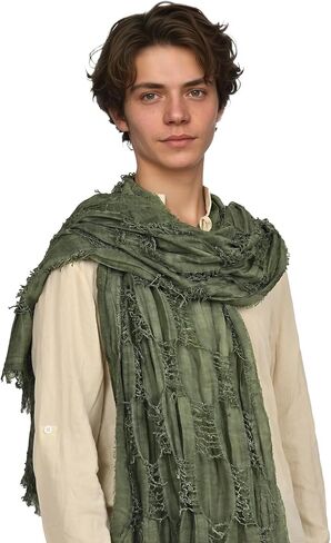 Medieval Scarf Cowl Men with Brooch, Viking Cowl Hood Cloak, Renaissance Rogue Hooded Shaw, for Halloween Cosplay in Saudi Arabia