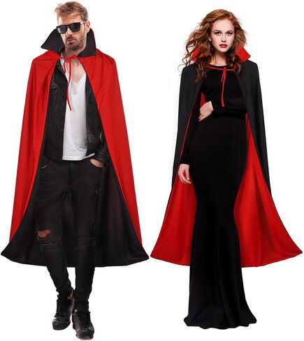 Besportble Vampire Cape Adult: 1.4m مصاص الدماء Cloak Cape Cape Vampire Withing With Callar Cape for Halloween Cosplay Dressured Dress Up Party in Saudi Arabia