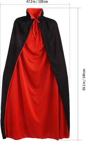 Besportble Vampire Cape Adult: 1.4m مصاص الدماء Cloak Cape Cape Vampire Withing With Callar Cape for Halloween Cosplay Dressured Dress Up Party in Saudi Arabia