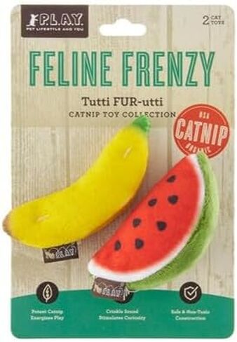 P.L.A.Y. Cute Cat Toys - Feline Frenzy Sushi Food Themed Catnip Filled Toy, Great for Adult Cats and Kittens - Machine Washable, Double Stitched, Recycled Materials, Crinkles (Sassy Sushi, Set of 3) in Kuwait
