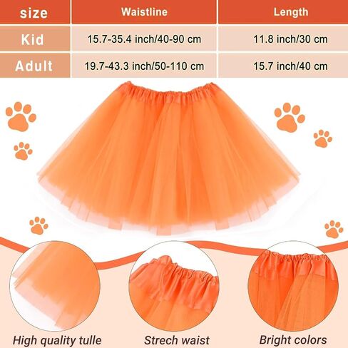 7 Pcs Halloween Costume Include Hair Headband,Tutu Skirt,Mustache Eyebrows for Women Girl Character Cosplay in Saudi Arabia