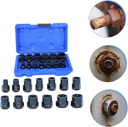 13 قطعة من Chrome Molybdenum Steel Lug Nut Extractor و Bort Remover Storage لإزالة البراغي الصدئة والعنيدة لإصلاح السيارات in Saudi Arabia