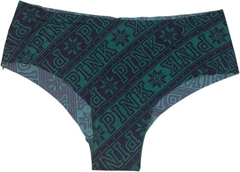 Victoria's Secret Pink Classic No Show Snowflake Cheekster/Cheeky Panty/Underwear Multicolor/Green New in Saudi Arabia