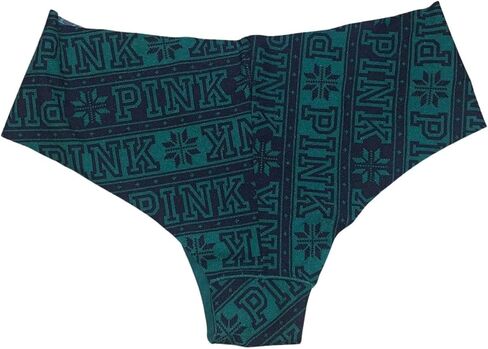 Victoria's Secret Pink Classic No Show Snowflake Cheekster/Cheeky Panty/Underwear Multicolor/Green New in Saudi Arabia
