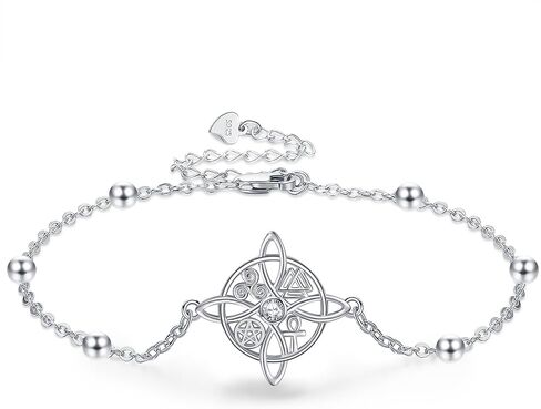 Yafeini Nudo de Bruja Plata 925 الساحرة الأصلية Knot Anklet Sterling Silver Witch Foot Jewelry Witchy Witchy For Women in Saudi Arabia