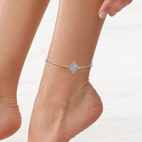 Yafeini Nudo de Bruja Plata 925 الساحرة الأصلية Knot Anklet Sterling Silver Witch Foot Jewelry Witchy Witchy For Women in Saudi Arabia